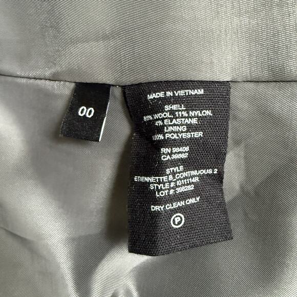 THEORY Etiennette Stretch Wool Green Blazer Size 00 - Picture 6 of 10